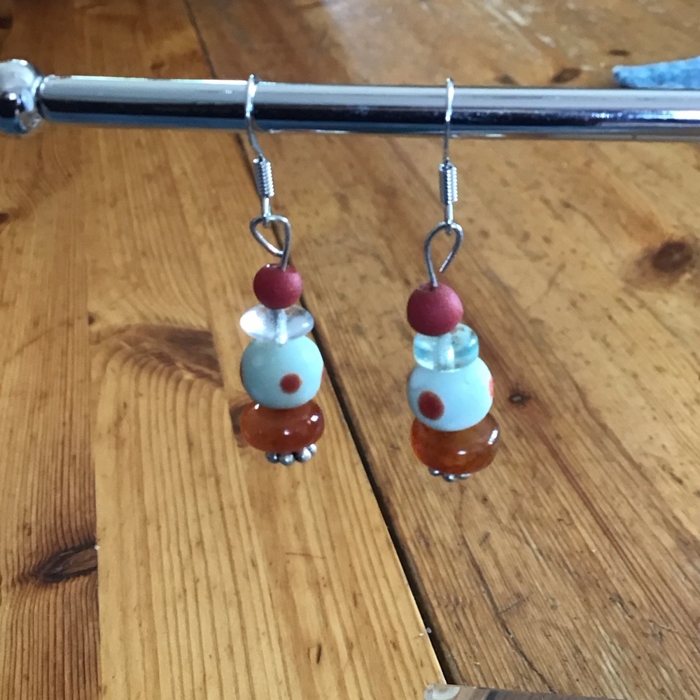 Colorful Beaded Dangle Earrings